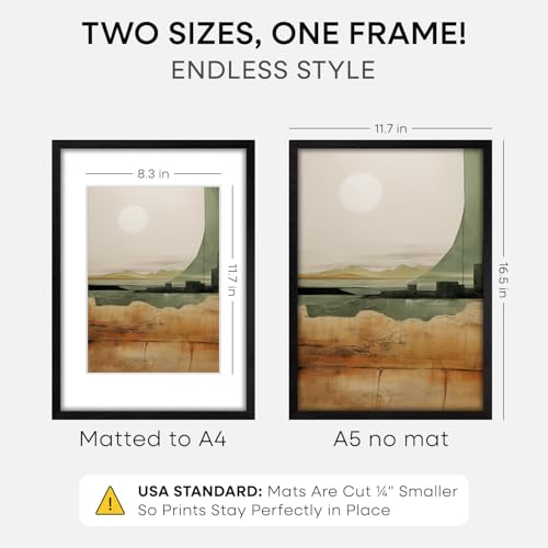 A3 Black Oak Picture Frame