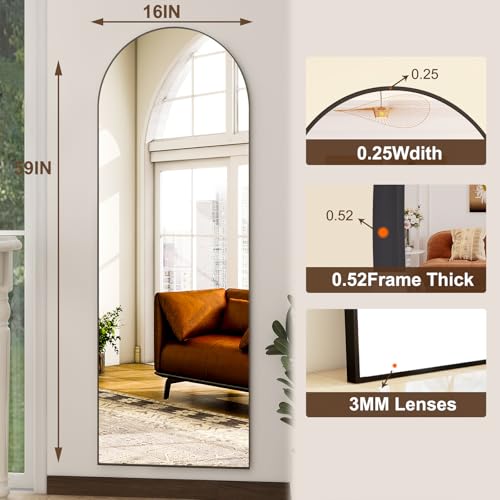 59"x16" Arched Full Length Mirror