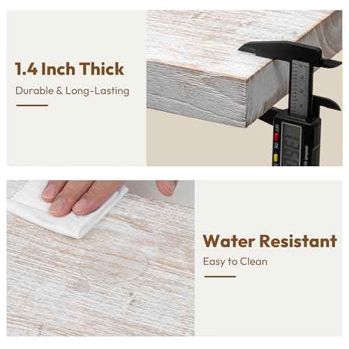 Elm Wood Floating Shelf 55x8” Set of 1