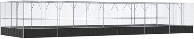 Steel Aviary with Extension, Large Bird Cage with Lockable Door, Aviary Spacious and Versatile Cage Ideal for Parakeets, Parrots, Lovebirds, Cockatiels, Pigeons, 490.6"x163"x83.5",-291