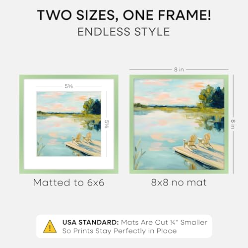 8x8 Green Picture Frame