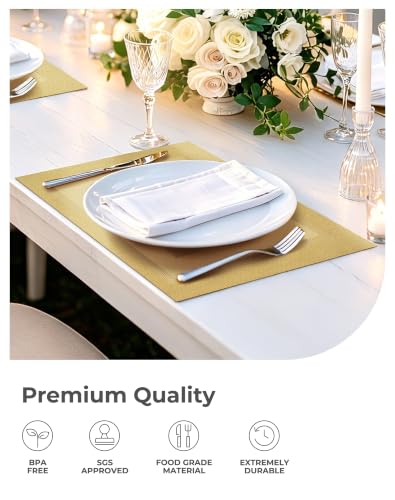 Gold Frame Placemats Set of 8 (8 Count)