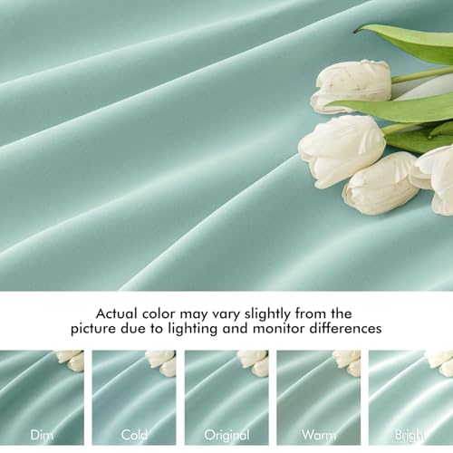 Aqua Back Tab Blackout Curtains 52x102 Inch Long 2 Panels Set (2 Count)