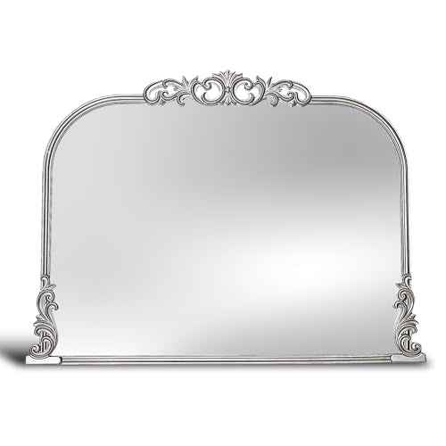 English Estate Carved Arch Wood Wall Mirror