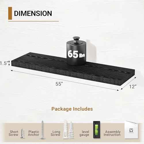 Black Floating Shelves (2 Count)
