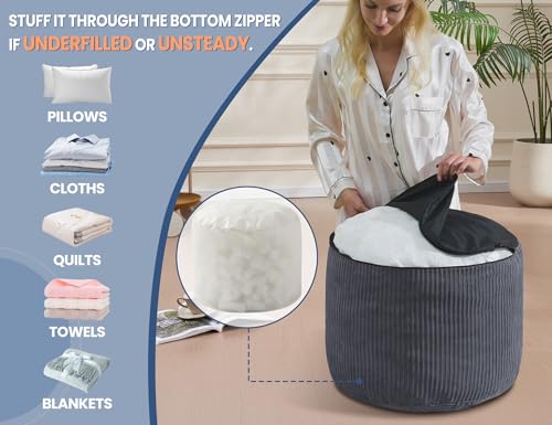Light Blue Pouf Ottoman