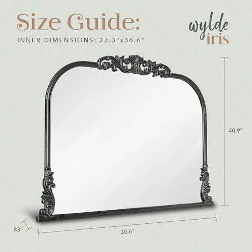 English Estate Carved Arch Wood Wall Mirror