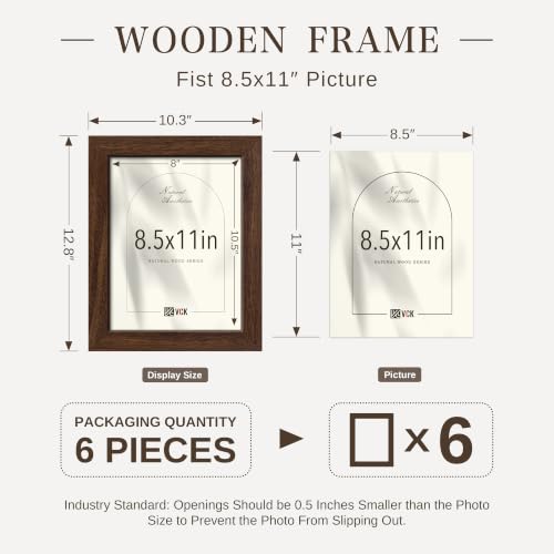 8.5 by 11 Picture Frame Set of 6
