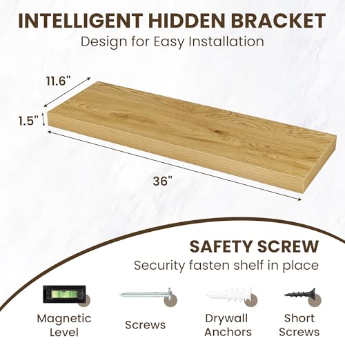 36 Inch Floating Shelves for Wall Set of 2