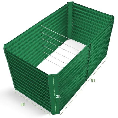 8x4x3ft Rectangular Galvanized Raised Garden Beds