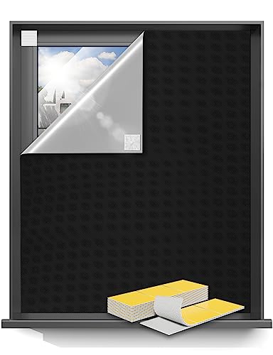 Blackout Curtains 50"x60" Portable No Drill Black Out Window Cover