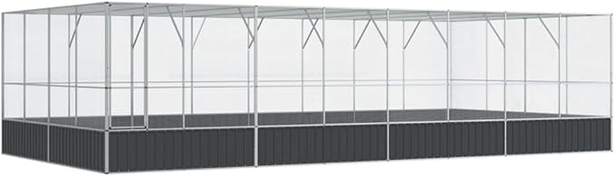 Steel Aviary with Extension, Large Flight King Bird Cage for Cockatiels African Grey Quaker Amazon Sun Parakeets Green Cheek Conures Pigeons Parrot Bird Cage, 327.6"x163"x83.5",-119