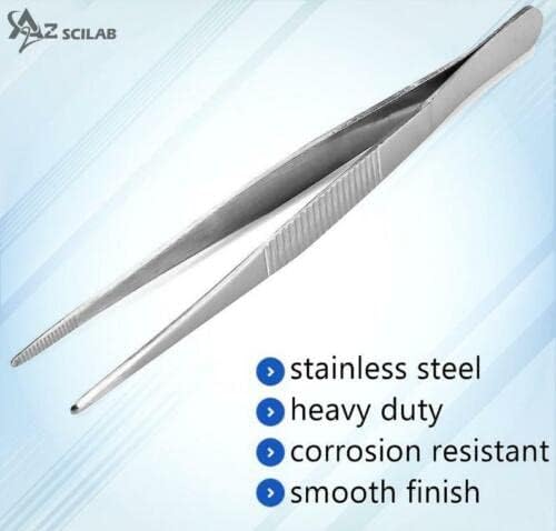 A2Z-Aquascaping Maintenance Tools Accessories,Anti-Rust Stainless Steel Tweezers Scissors Spatula for Aquarium Tank Clean, Fish Tank, Bonsai, Algae Scrapers (12" Serrated Tweezers - Straight)