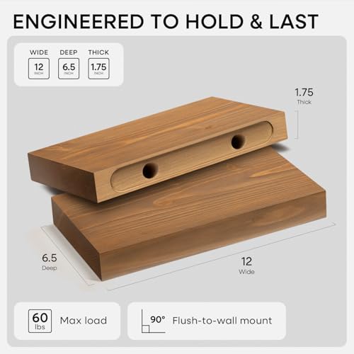 12 Inch Floating Shelves (3 Count)
