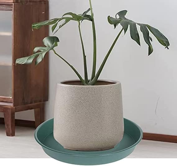 6 Pack of 7 inch Plant Saucer, Heavy Duty Plastic Plant Water Tray 7 inch Round, Flower Plant Saucers for Indoors No Holes, Plant Dishes Saucer for Planter 7"/8" (7", Green)