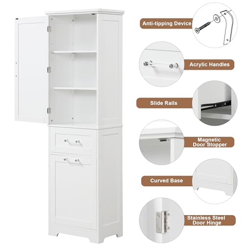 Bathroom Cabinet with Drawers and Doors