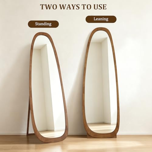 22x65 Inch Irregular Full Length Mirror with Stand