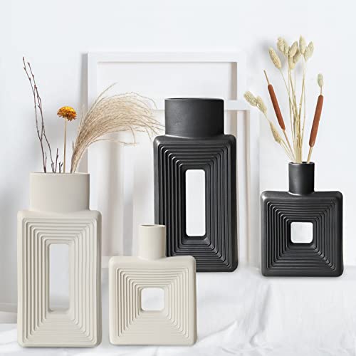 Black Ceramic Vase Set of 2 (2 Count)