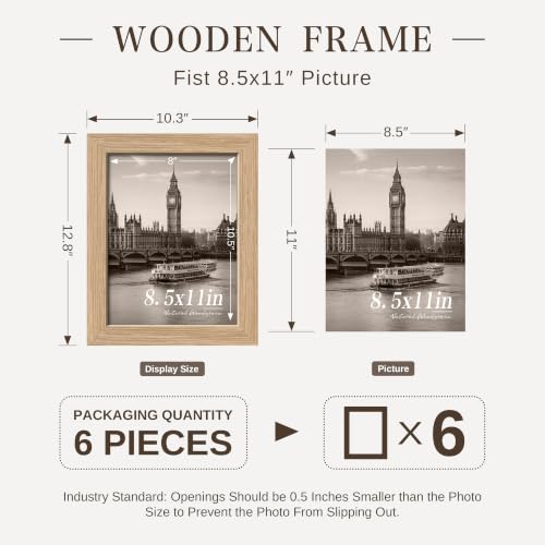 8.5 by 11 Picture Frame Set of 6
