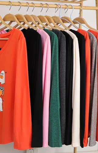 Long Sleeve Christmas Shirts for Women Cute Snowflake Graphic Tops V Neck Funny Print Tee T