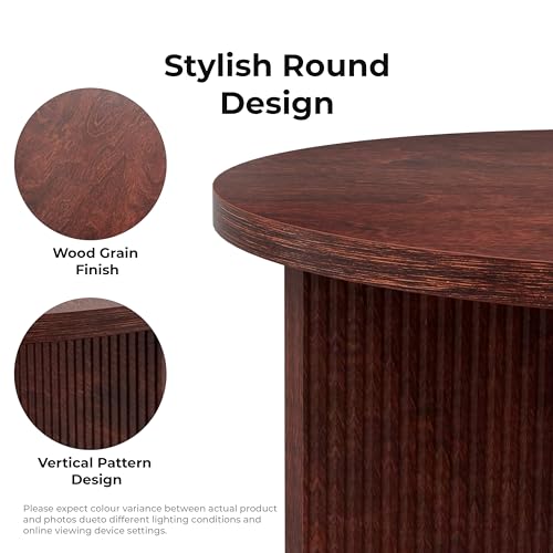 35" Wooden Round Coffee Table