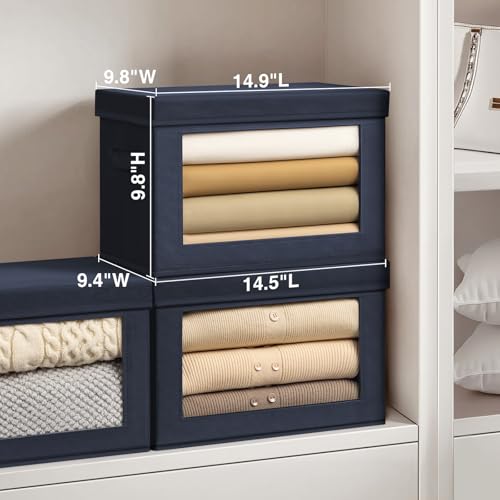 Minimalist 6 Pack Large Fabric Storage Bins with Lids (6 Count)