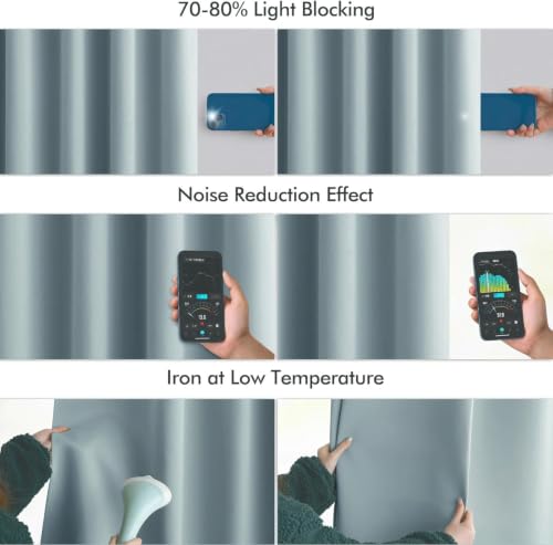 Slate Blue Back Tab Blackout Curtains 52x72 Inches Long 2 Panels Set (2 Count)