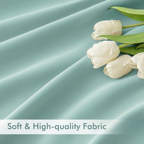 Aqua Back Tab Blackout Curtains 52x102 Inch Long 2 Panels Set (2 Count)