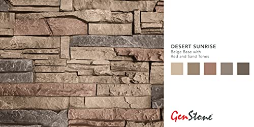 Faux Stacked Stone Outside Corner Ledger 14" x 2" x 3.5" in Desert Sunrise Color for Do It Yourself Friendly Home Improvement Projects