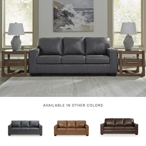 Blue Leather Match Sofa
