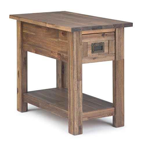 Monroe 14" Wide Solid Wood Rectangular End Table in Brown