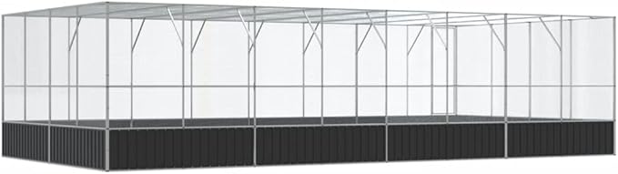 Steel Aviary with Extension, Large Flight King Bird Cage for Cockatiels African Grey Quaker Amazon Sun Parakeets Green Cheek Conures Pigeons Parrot Bird Cage, 327.6"x163"x83.5",-119