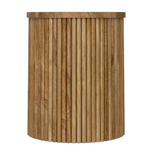 Draper 22" Wide Solid Wood Rectangular End Table in Auburn Brown