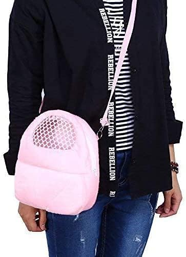 Litewoo Sugar Glider Carrier Portable Travel Bag, Warm Pouch and Breathable Outdoor Portable Tote Bag for Guinea Pig Hedgehog Chinchilla Sugar Glider Hamster Squirrel Small Animal (Pink)