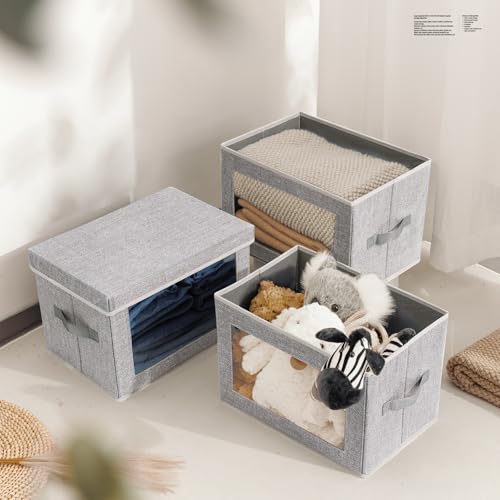 Stackable Storage Bins with Lids (6 Count)