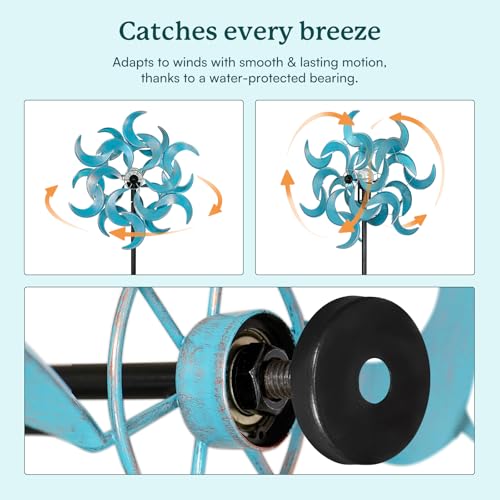 87" Wind Spinner Outdoor with Solar Light