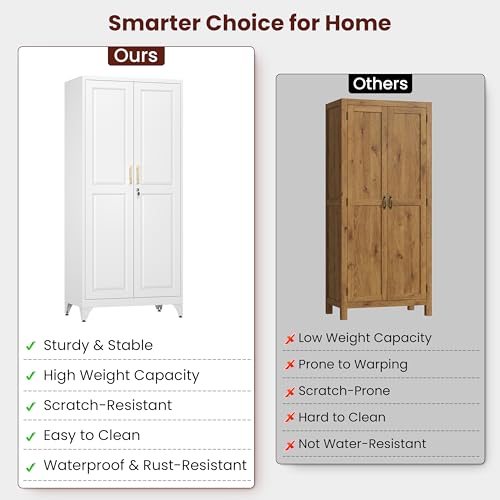 71" Tall Wardrobe Closet with Door