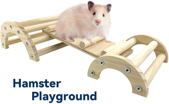 Chicken Perch Roosting Bar Jungle Gym Wooden Arch Bridge Platform Stand Ladder 3in1 Climbing Ramp Toys for Chick Hamsters Gerbils Mice Rodent and Small Animals