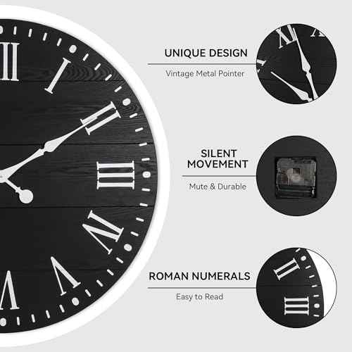 35.5" Large Wall Clock