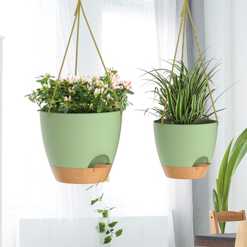 8 Inch Hanging Planters for Indoor Outdoor Plants (2 Count)