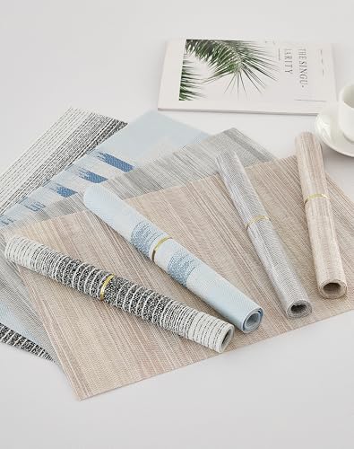 Lightsteel Beige with Yellow Placemats Set of 12 (12 Count)