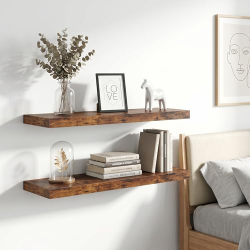 24 Inch Floating Shelves Wall Mounted for Display (2 Count)