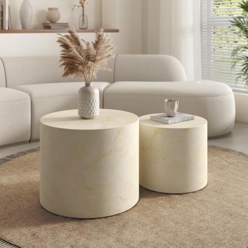 Nesting Round Coffee Table Set of 2 (2 Count)