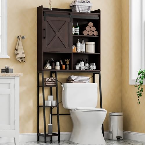 Farmhouse Over The Toilet Cabinet with Sliding Doors