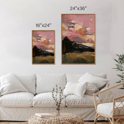 Abstract Sunset Cloudscape Framed Canvas Wall Art Set