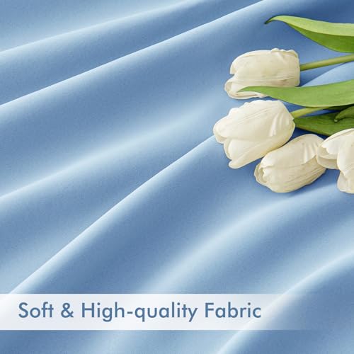 Sky Blue Back Tab Blackout Curtains 52x96 Inch Long 2 Panels Set (2 Count)