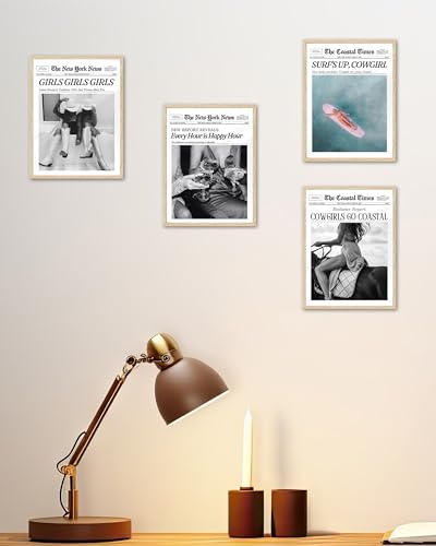 8x10in Cowgirls Go Coastal Framed Newspaper Wall Art