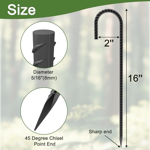 16 Inch J Hook Rebar Stakes (30 Count)
