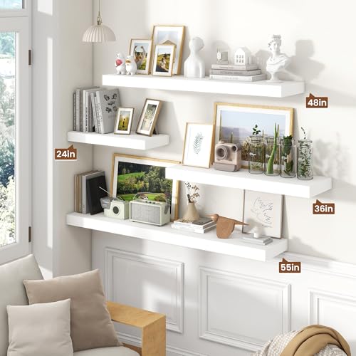 Floating Shelves 55.1" W x 10.3" D White Set of 1