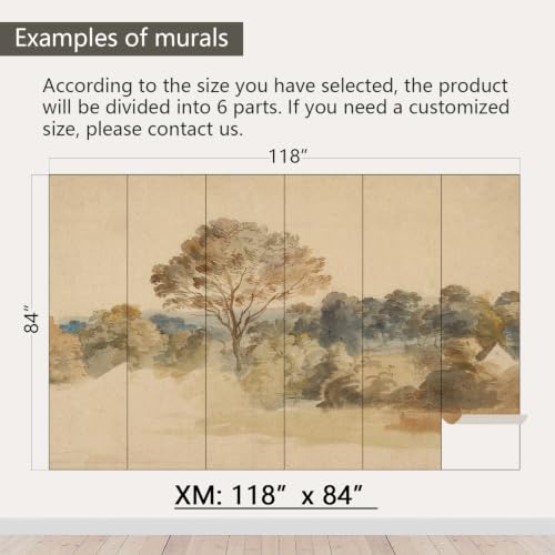 Beige Jungle Peel and Stick Wallpaper Walls Mural for Bedroom